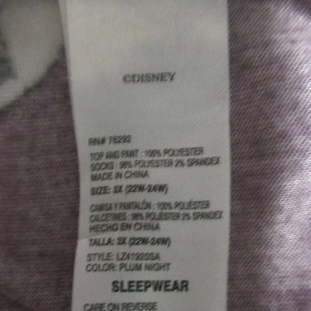 Disney pajama bottoms Jack Skellington deep purple, soft & stretchy size 3x - Picture 2 of 5